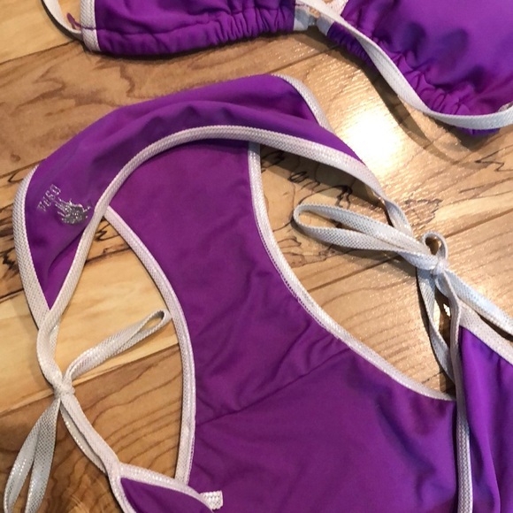 Purple string bikini US Polo Assn bikini purple  size L bottom S top women’s - Picture 10 of 10